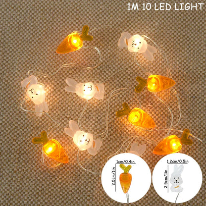 Paashaas en wortel LED-slingerverlichting
