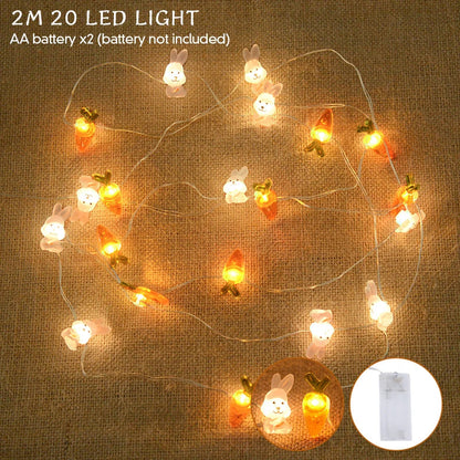 Paashaas en wortel LED-slingerverlichting