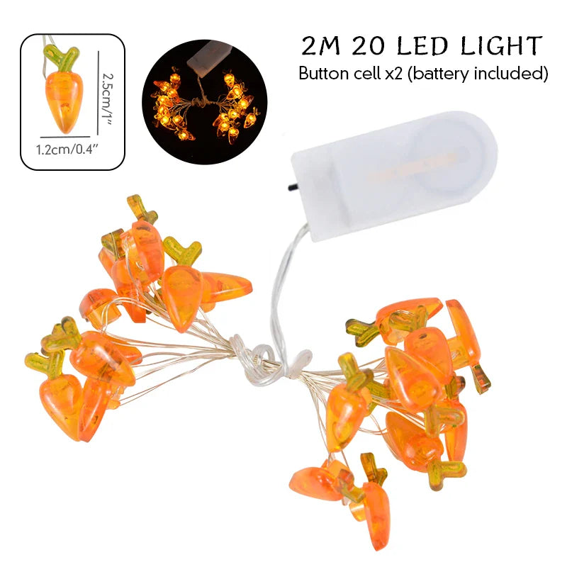 Paashaas en wortel LED-slingerverlichting