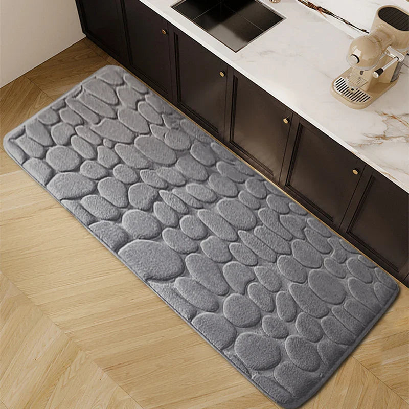 Chic kasseien ontwerp keukenmat – zacht, wasbaar en antislip