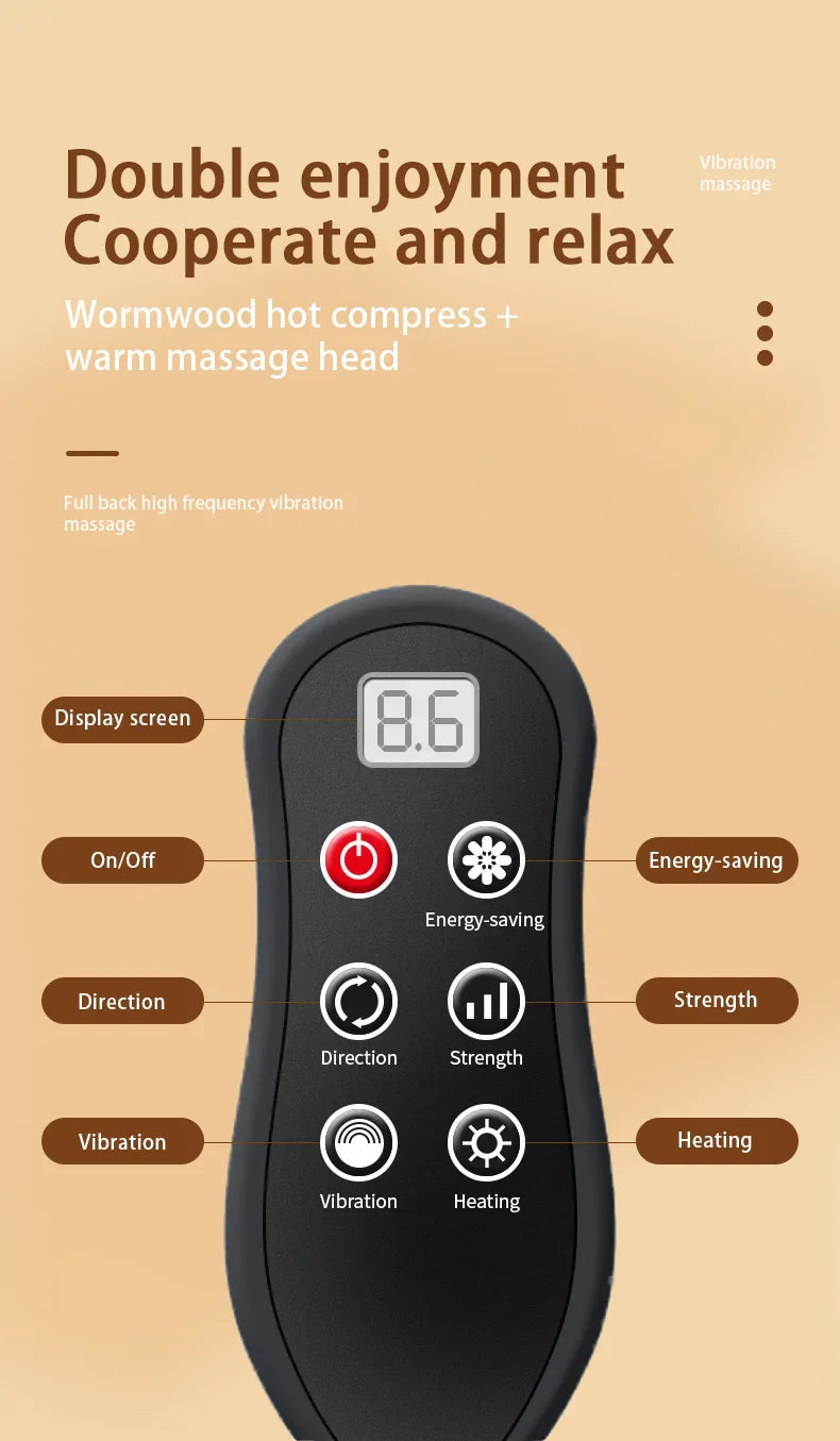 Elektrische Shiatsu Nek- en Lichaamsmassager met Warmte en Trilling