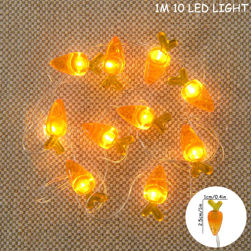 Paashaas en wortel LED-slingerverlichting