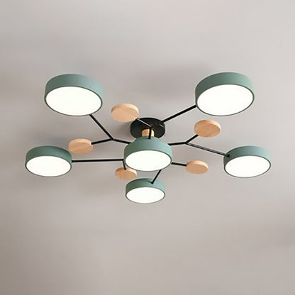 Modern Nordisch Rond Molecuul Tak Ontwerp LED Semi-Opbouw Plafondlamp