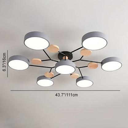 Modern Nordisch Rond Molecuul Tak Ontwerp LED Semi-Opbouw Plafondlamp