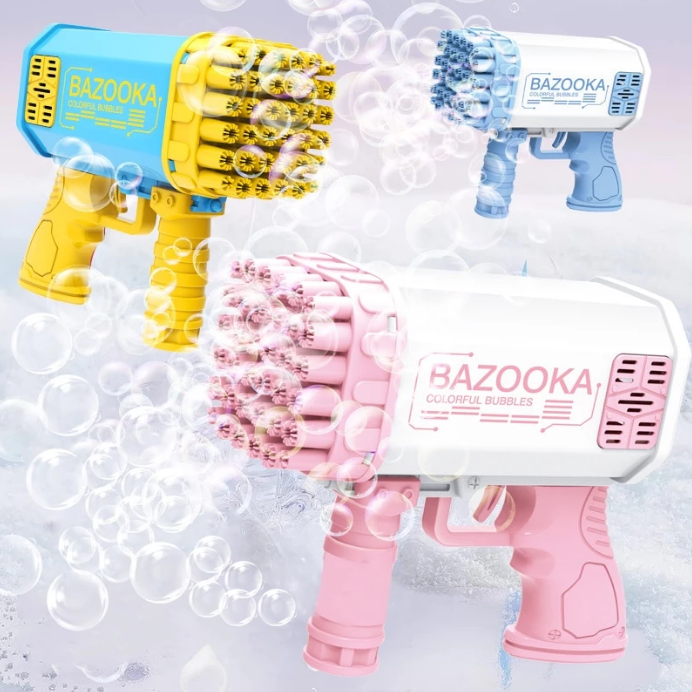 Bazooka Bubble Gun Flash Light Automatic Bubble Gun Blower Outdoor Toys Soap Blowing