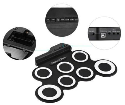 Draagbare oprolbare elektronische drum pad set