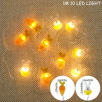 Paashaas en wortel LED-slingerverlichting