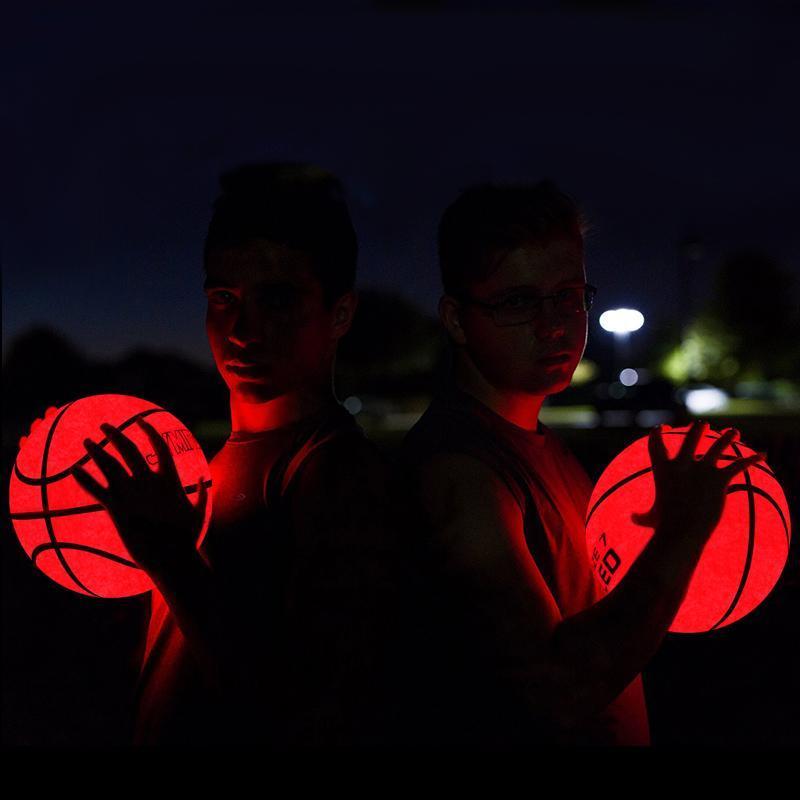 Gloeiend in het donker hoog helder LED lichtgevende basketbal + lichtgevend basketbalnet set