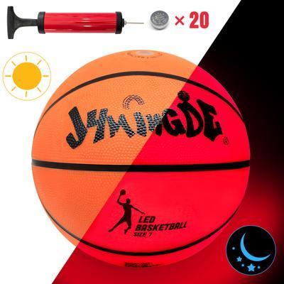 Gloeiend in het donker hoog helder LED lichtgevende basketbal + lichtgevend basketbalnet set