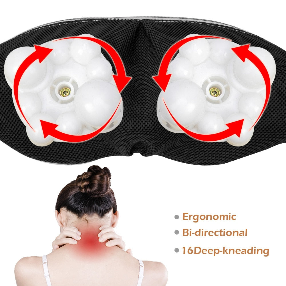 Elektrische U-vormige Shiatsu Nek- en Schoudermassageapparaat Infrarood