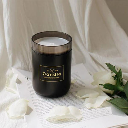 Himist 280ML Ultrasone Kaars Luchtbevochtiger Luchtreiniger Met Romantisch Zacht Licht Essentiële Olie Diffuser