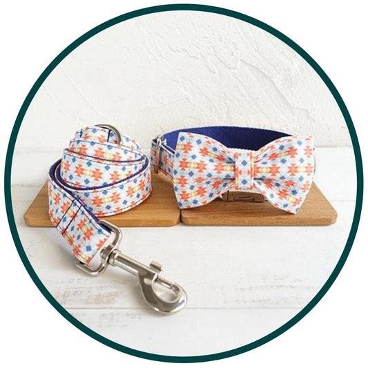 Boheemse strik halsband en riem