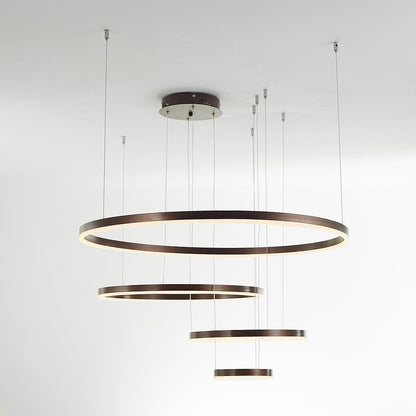 Moderne hanglamp Tir-Circle zwart/goud/koffie metaal