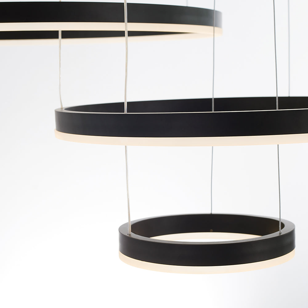 Moderne hanglamp Tir-Circle zwart/goud/koffie metaal