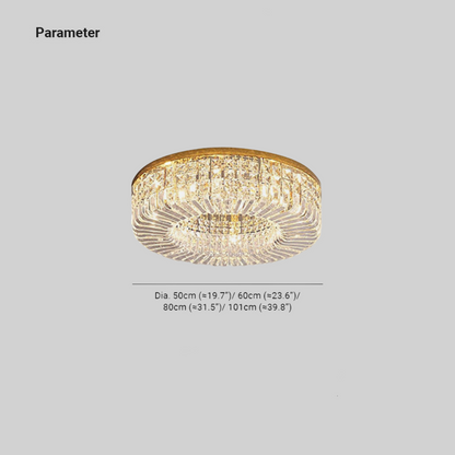 Luxe kristallen plafondlamp met metalen/kristallen afwerking
