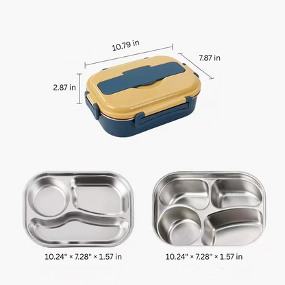 Thermo-Lunchbox mit 4 Fächern, Edelstahl