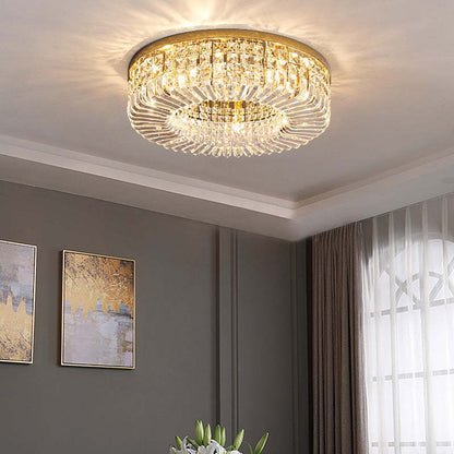 Luxe kristallen plafondlamp met metalen/kristallen afwerking