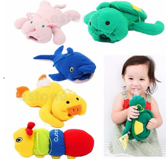 Cute Animal 2-in-1 Feeding Bottle Warmer and Plush Toy