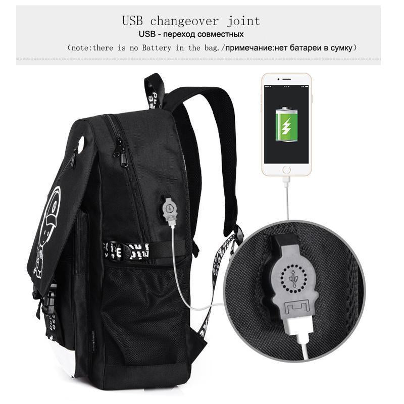 Jongens School Oplaadbare Rugzak Student Lumineuze Animatie Usb Oplaad Wisselverbinding