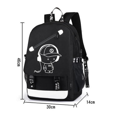 Jongens School Oplaadbare Rugzak Student Lumineuze Animatie Usb Oplaad Wisselverbinding