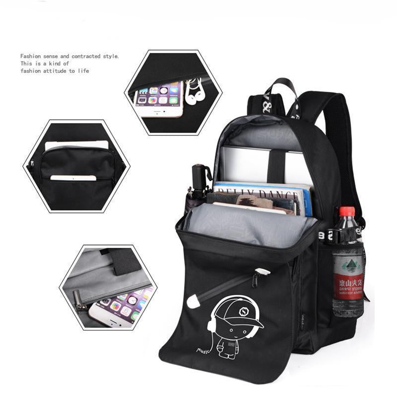 Jongens School Oplaadbare Rugzak Student Lumineuze Animatie Usb Oplaad Wisselverbinding