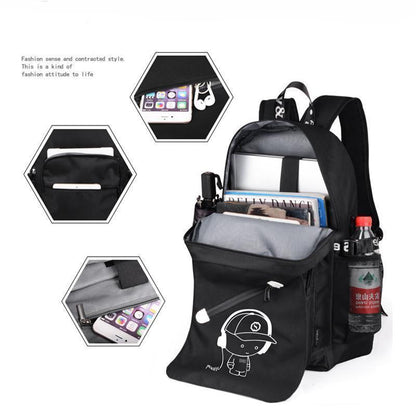 Jongens School Oplaadbare Rugzak Student Lumineuze Animatie Usb Oplaad Wisselverbinding