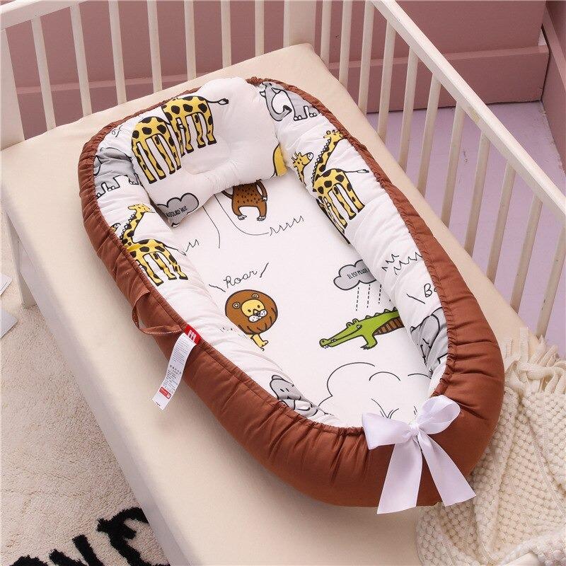 Baby Nest Stoßstange Schlafkopf Kissen Tragbares Babybett