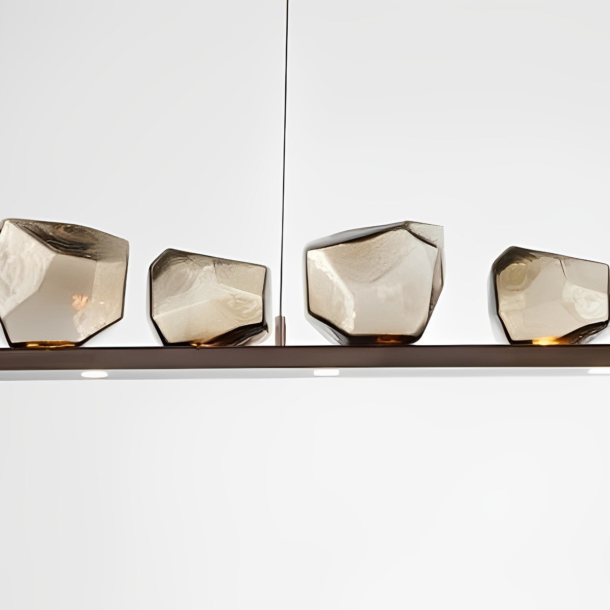 Barstende Bellen 6 Onregelmatige Cognac Stenen Moderne Glazen Kroonluchter Verlichting