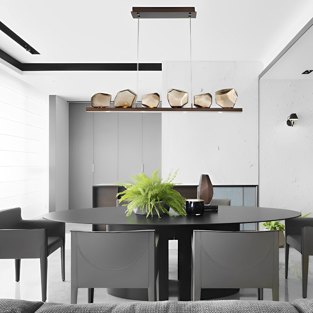 Barstende Bellen 6 Onregelmatige Cognac Stenen Moderne Glazen Kroonluchter Verlichting