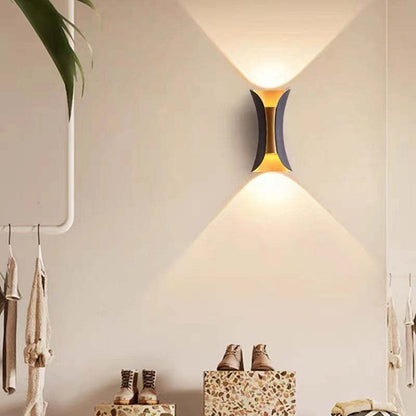 Moderne LED buitenmuurverlichting goud/wit tuin/corridor
