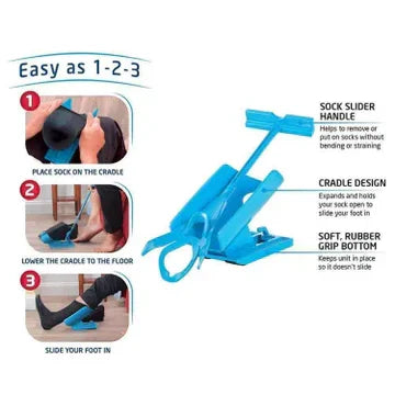 Gemakkelijk aan- en uit te trekken compressiekoushulpmiddel kit