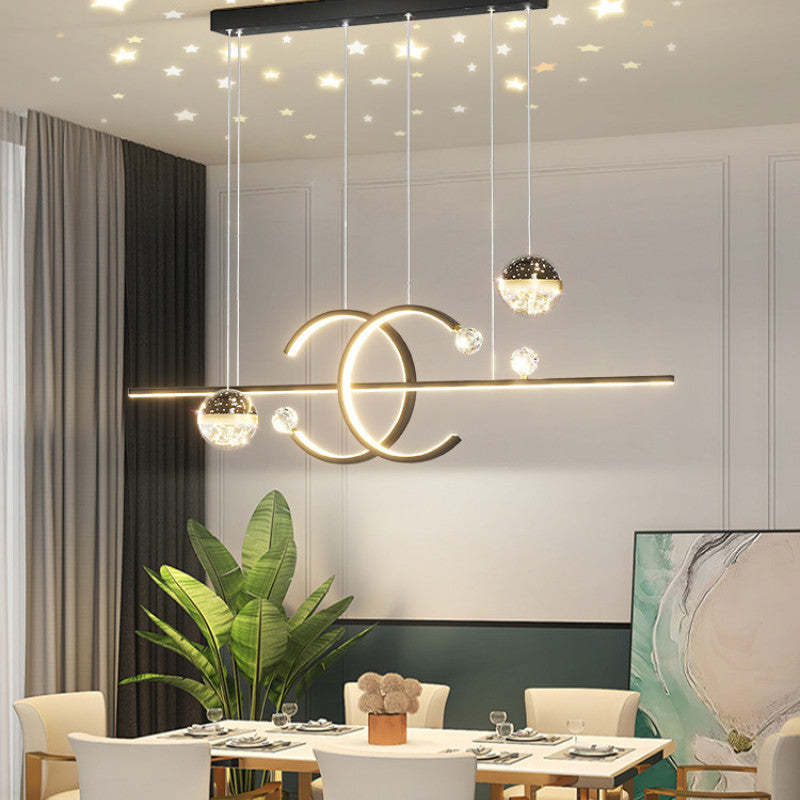 Hedendaagse hanglamp dubbel-C goud/zwart eetkamer