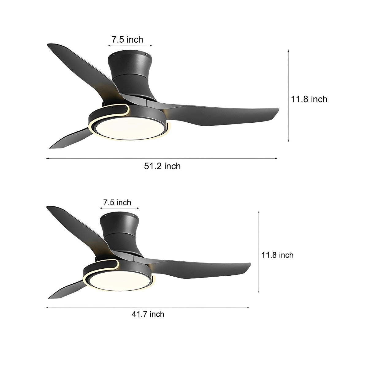 Plafondventilator met verlichting afstandsbediening omkeerbaar