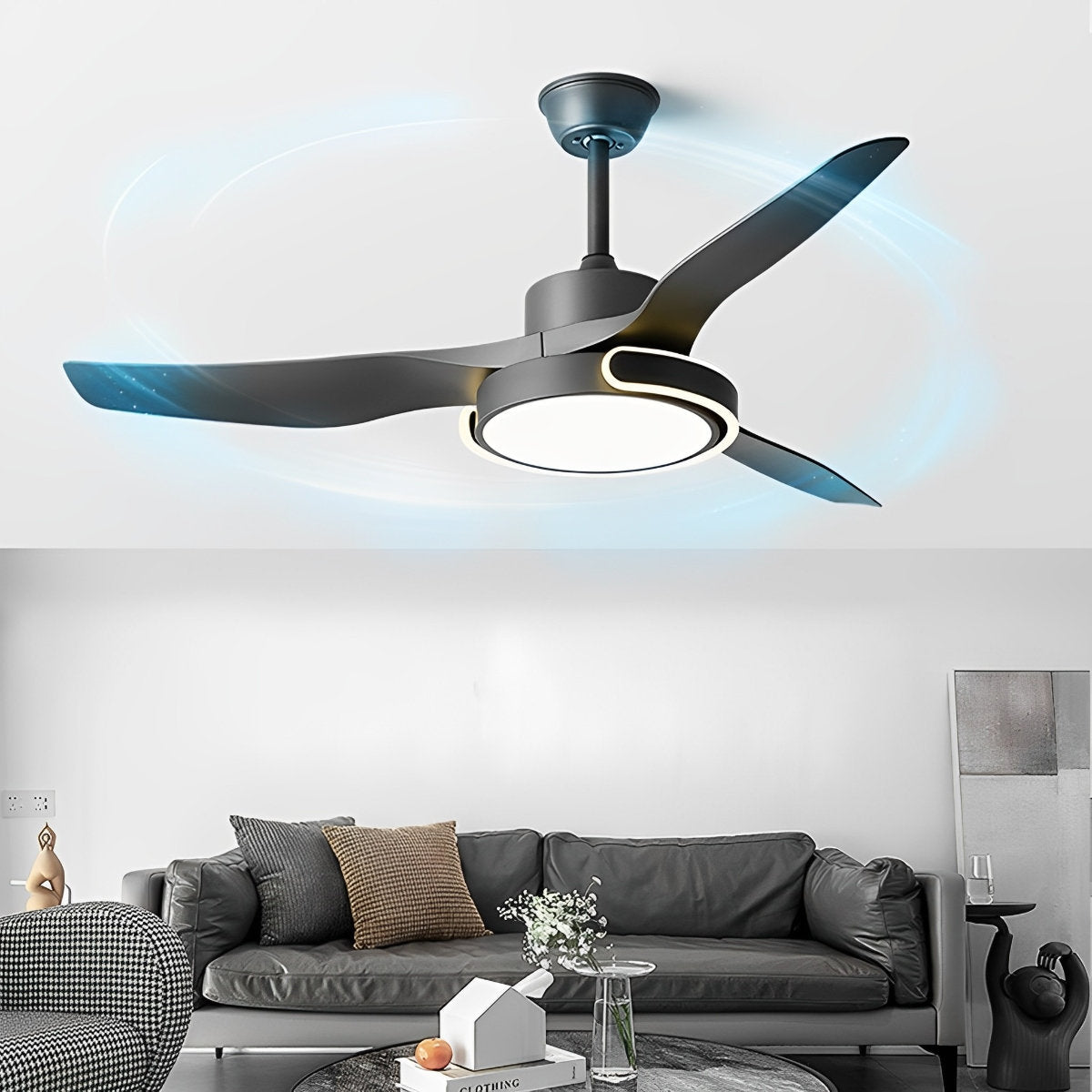 Plafondventilator met verlichting afstandsbediening omkeerbaar