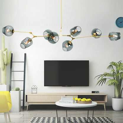Artistieke Bellen Blauwe Glazen Kroonluchter Lichtarmatuur