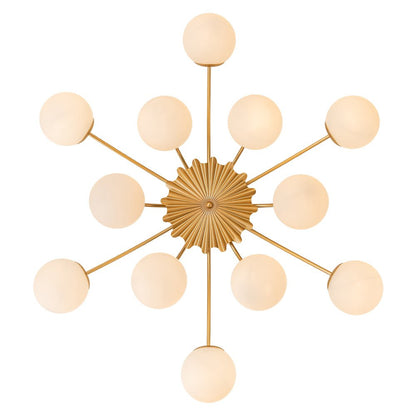 Hedendaagse 12-licht Opal Glas Bol Semi-Opbouwlamp