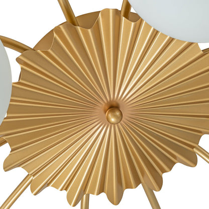 Hedendaagse 12-licht Opal Glas Bol Semi-Opbouwlamp