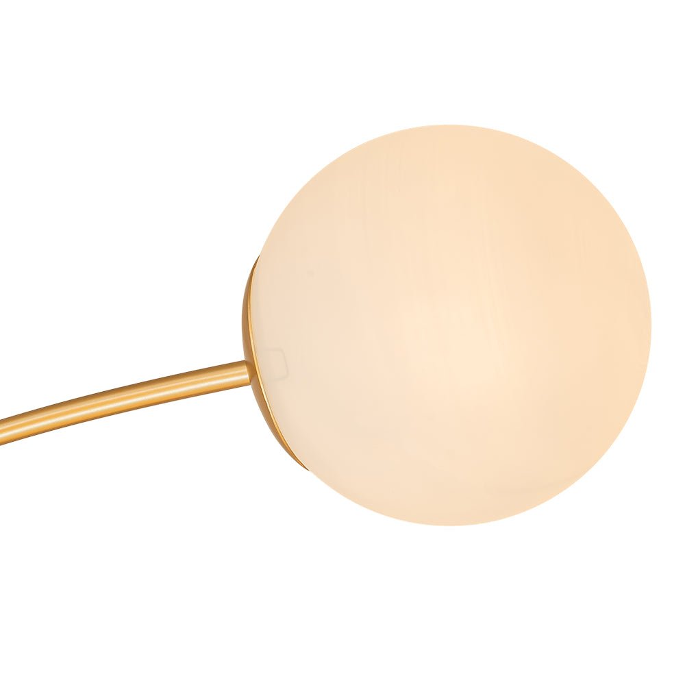 Hedendaagse 12-licht Opal Glas Bol Semi-Opbouwlamp