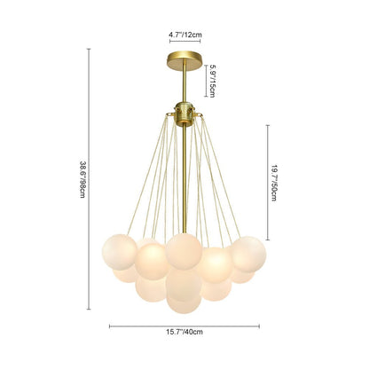 Hedendaagse 3-licht cluster glazen bol mat bubbel kroonluchter