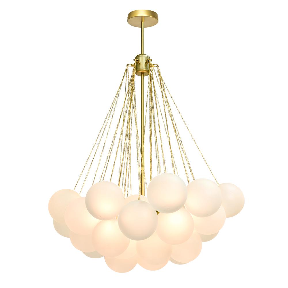 Hedendaagse 3-licht cluster glazen bol mat bubbel kroonluchter