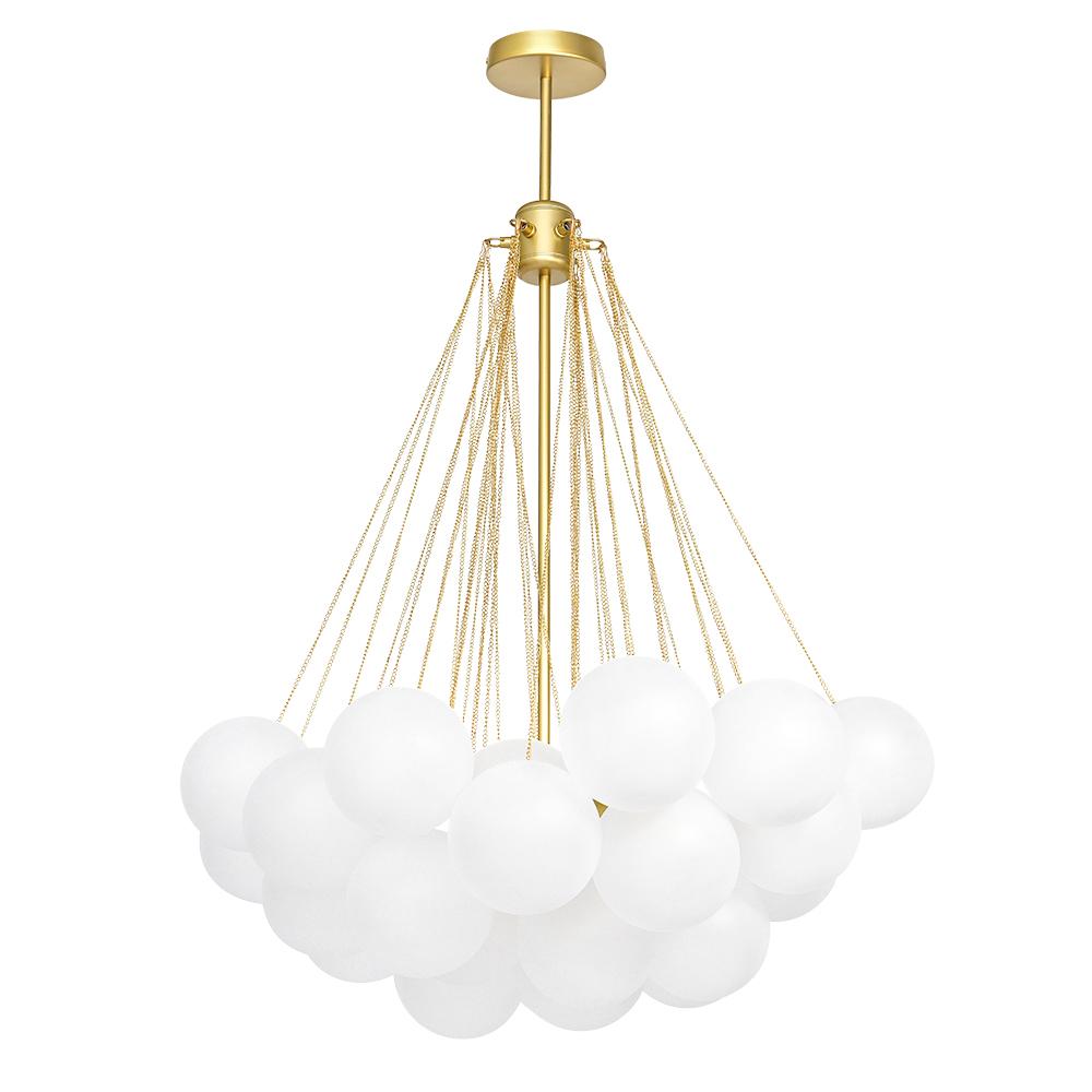 Hedendaagse 3-licht cluster glazen bol mat bubbel kroonluchter