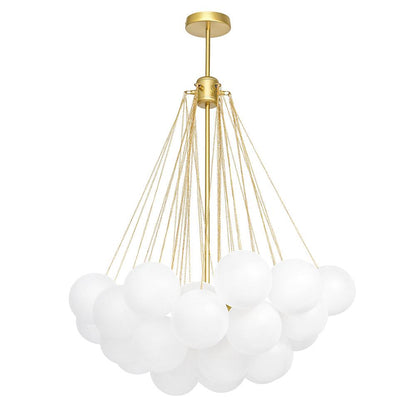 Hedendaagse 3-licht cluster glazen bol mat bubbel kroonluchter