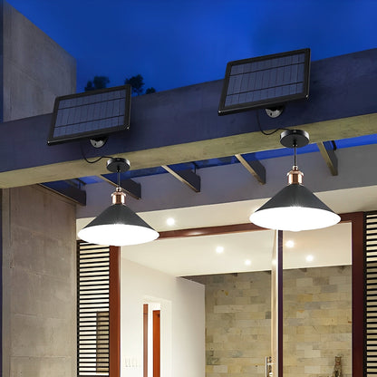 Waterproof Solar Classic Conical Shade LED Pendant Light Hanging Lights