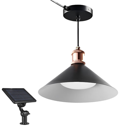 Waterproof Solar Classic Conical Shade LED Pendant Light Hanging Lights
