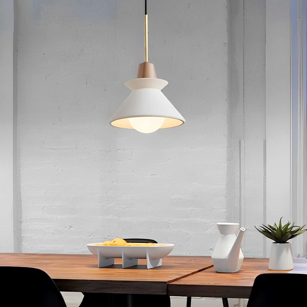 Creatieve Cement Hout Witte Kroonluchter Hanglamp