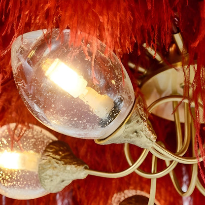 Creative Feathers koperen kroonluchter plafondlamp met vlakke montage