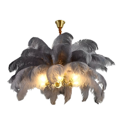 Creative Feathers koperen kroonluchter plafondlamp met vlakke montage