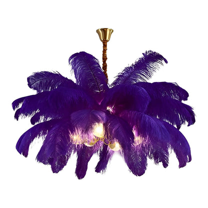 Creative Feathers koperen kroonluchter plafondlamp met vlakke montage
