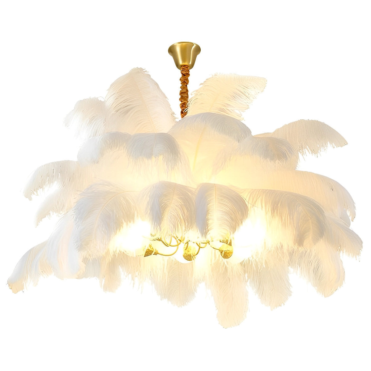 Creative Feathers koperen kroonluchter plafondlamp met vlakke montage