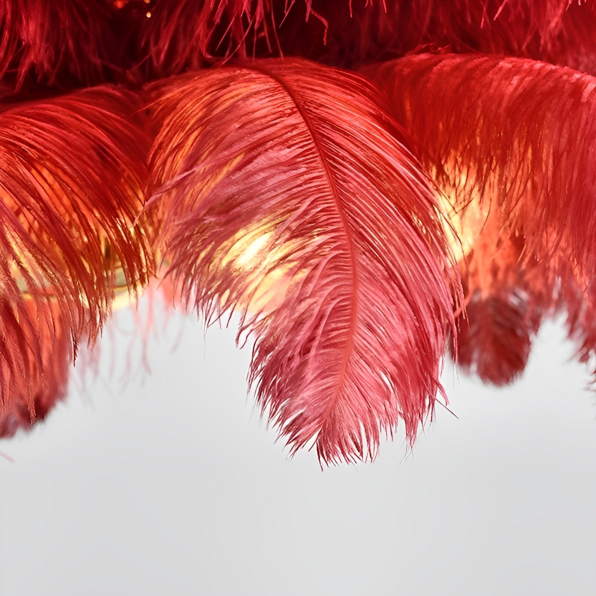 Creative Feathers koperen kroonluchter plafondlamp met vlakke montage